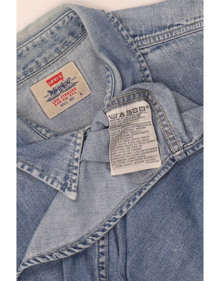 Levi's Denimskjorte til mænd, stor blå bomuld