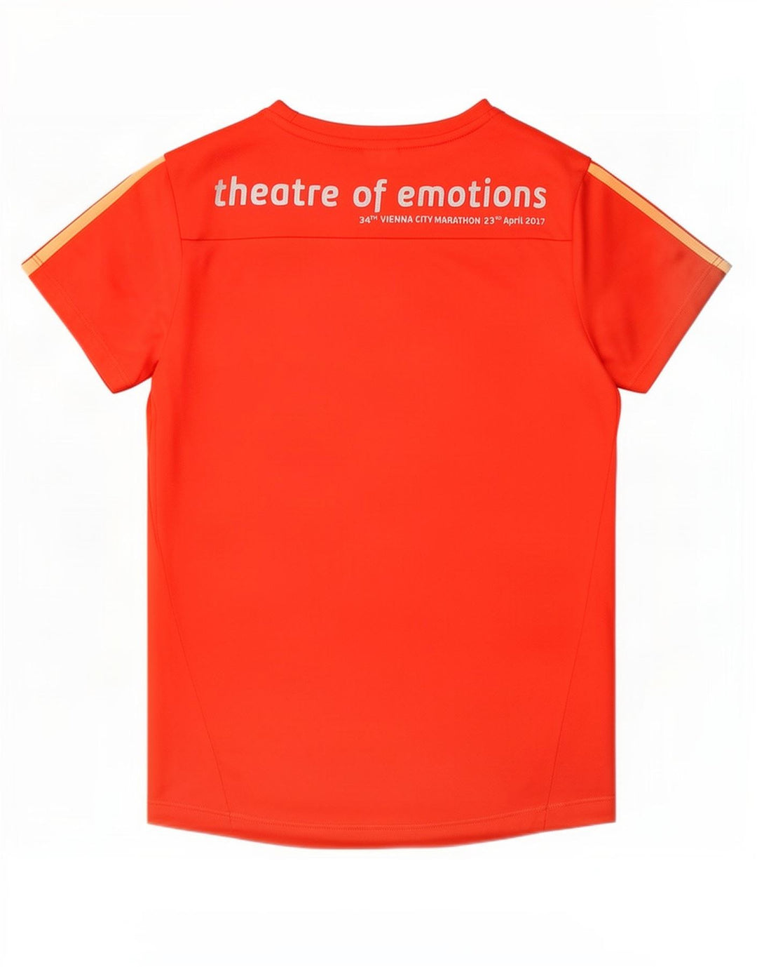Adidas Dame Running Grafisk T-Shirt Top UK 12/14 Medium Orange Polyester