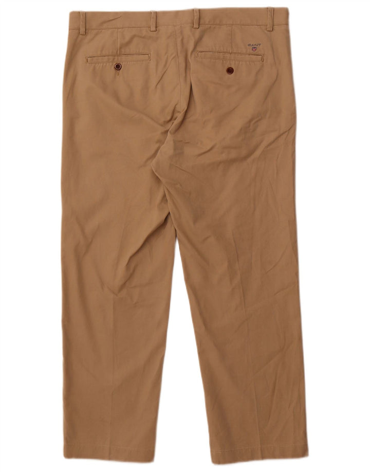 Gant Straight Chino Bukser til mænd W36 L28 Beige Bomuld