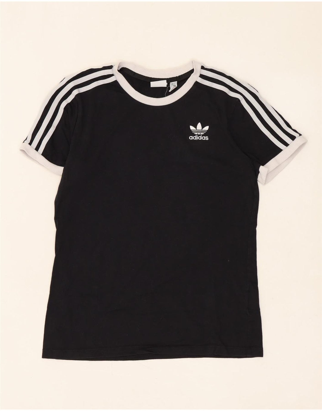 Adidas Dame T-Shirt Top UK 8 Small Black Bomuld