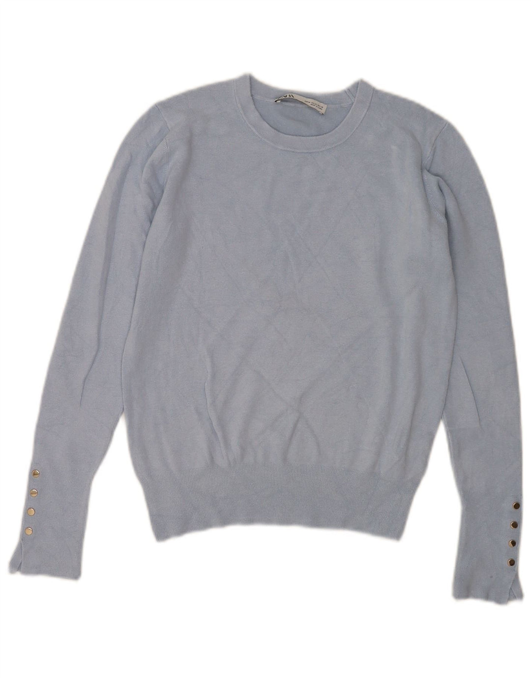 Zara Dame sweater med rund hals DK 12 Medium Blue Viscose