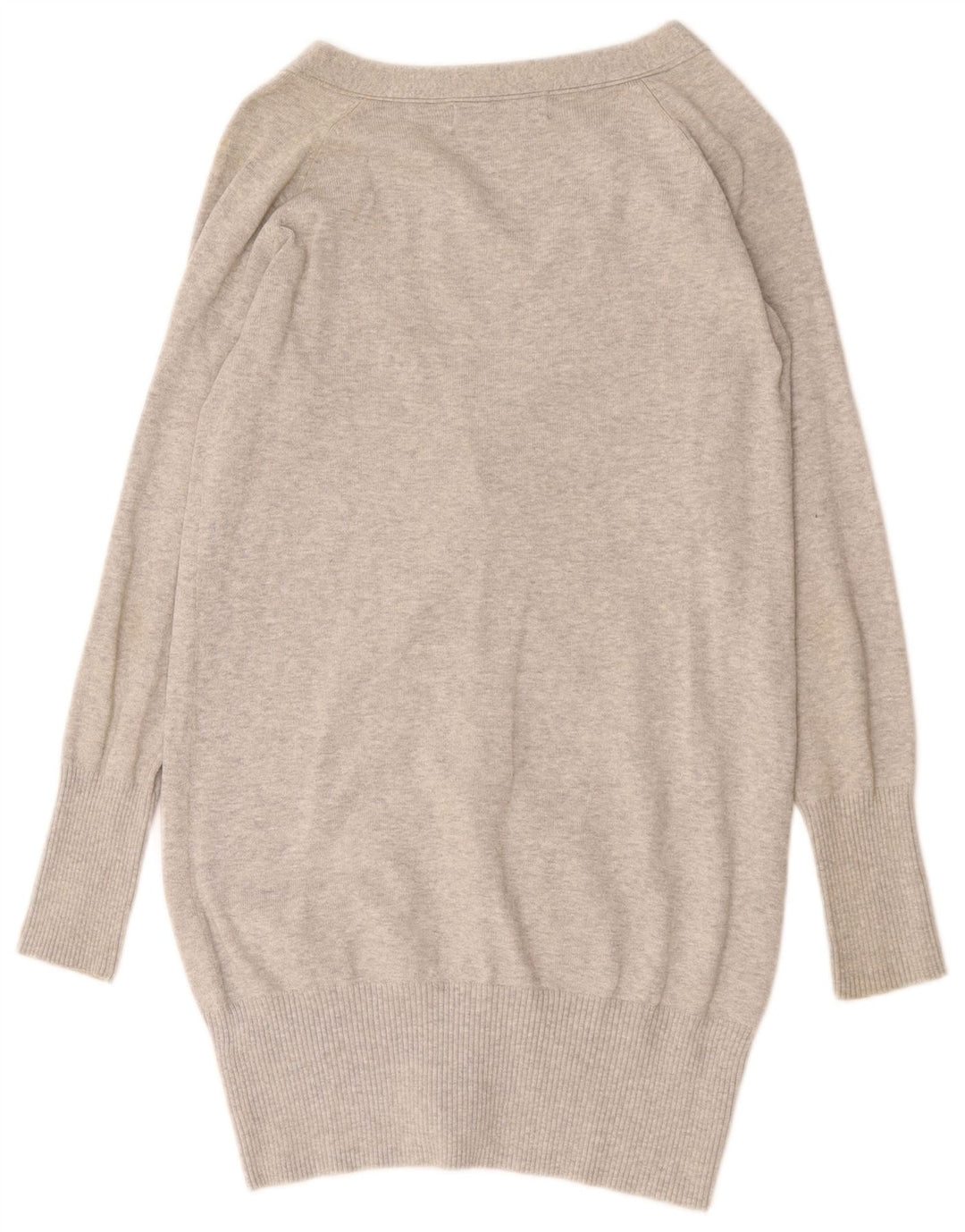 Zara Womens Longline Cardigan Sweater UK 12 Medium Grey Flecked Bomuld