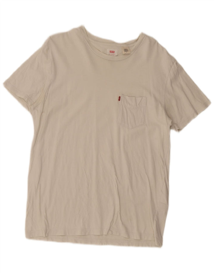 Levi's Herre T-Shirt Top Stor Hvid Bomuld