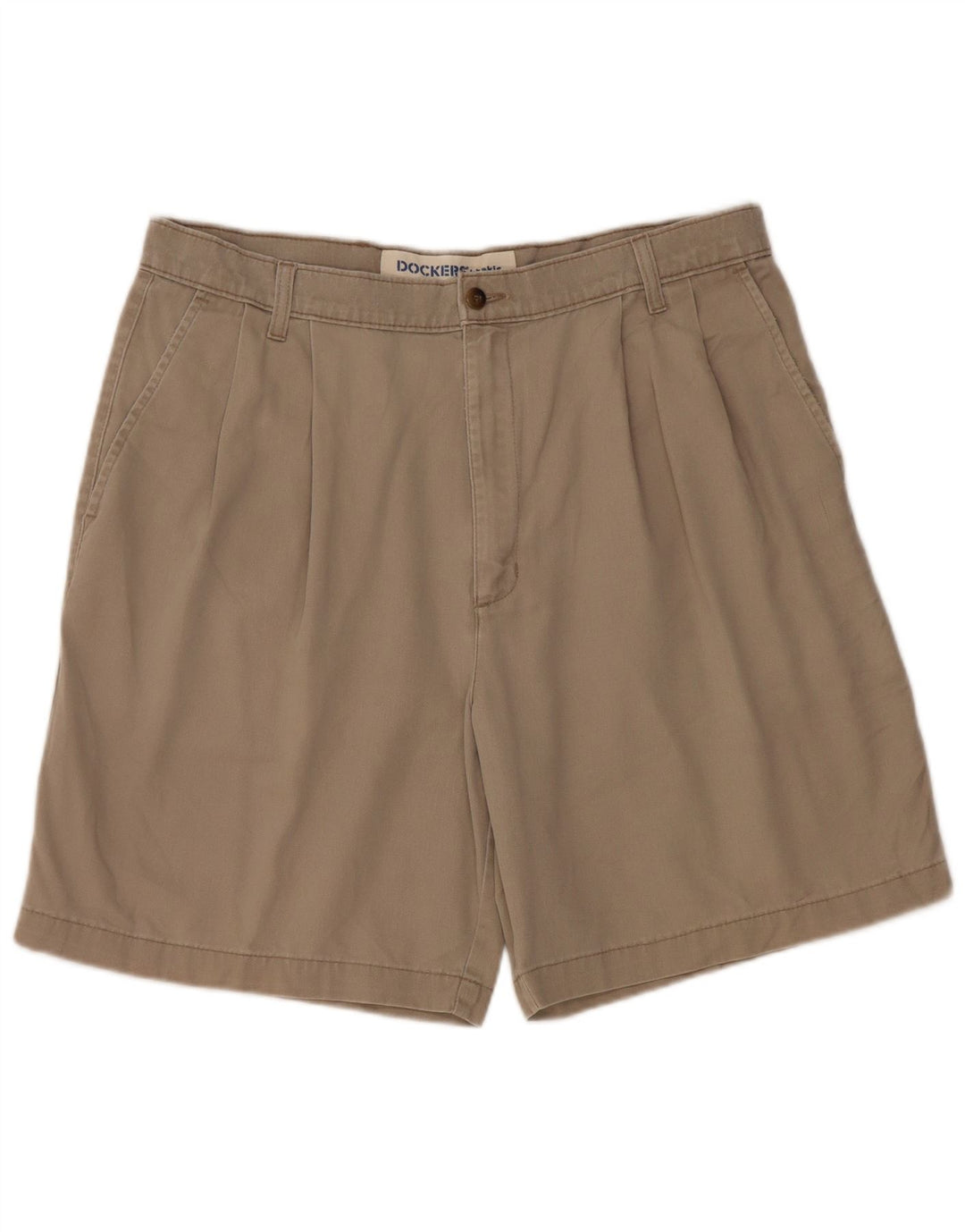 DOCKERS Herre Khakis Pegged Chino Shorts W36 Stor Beige Bomuld