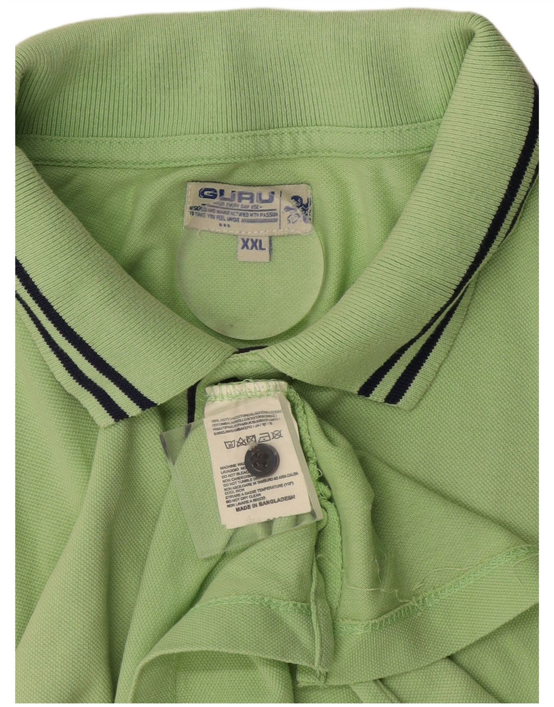 Guru Herre Grafisk Polo Shirt 2XL Grøn Bomuld