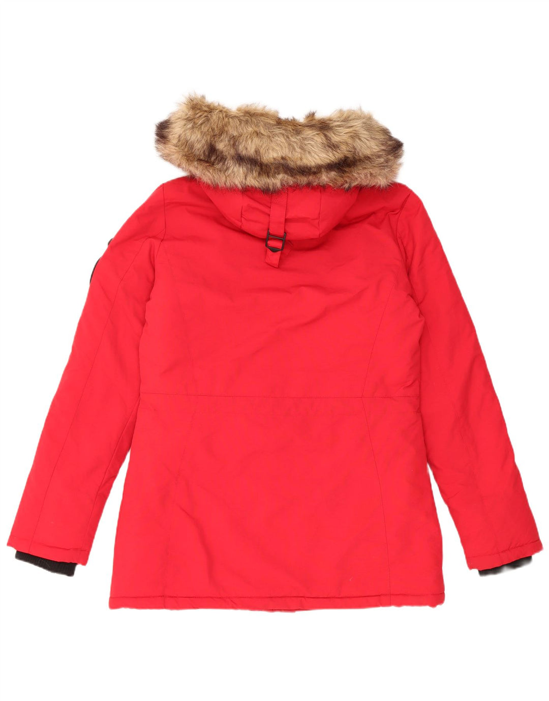 Superdry Oversized Parkajakke med hætte til kvinder UK 10 Lille rød nylon