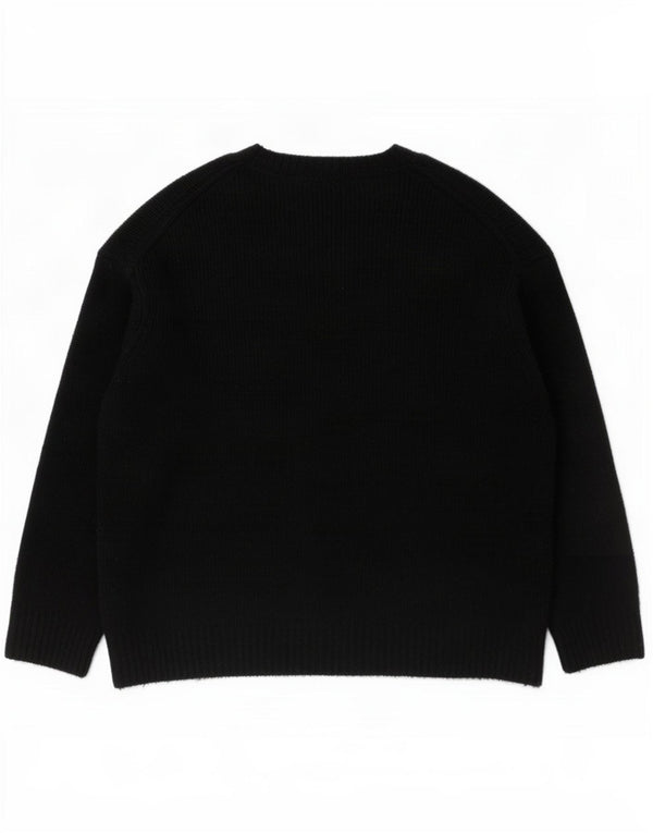 Zara Dame Oversized Turtle Neck Jumper Sweater UK 14 Medium Sort Akryl