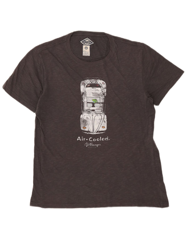 Fat Face Herre Volkswagen Graphic T-Shirt Top Medium Grey Flecked Bomuld