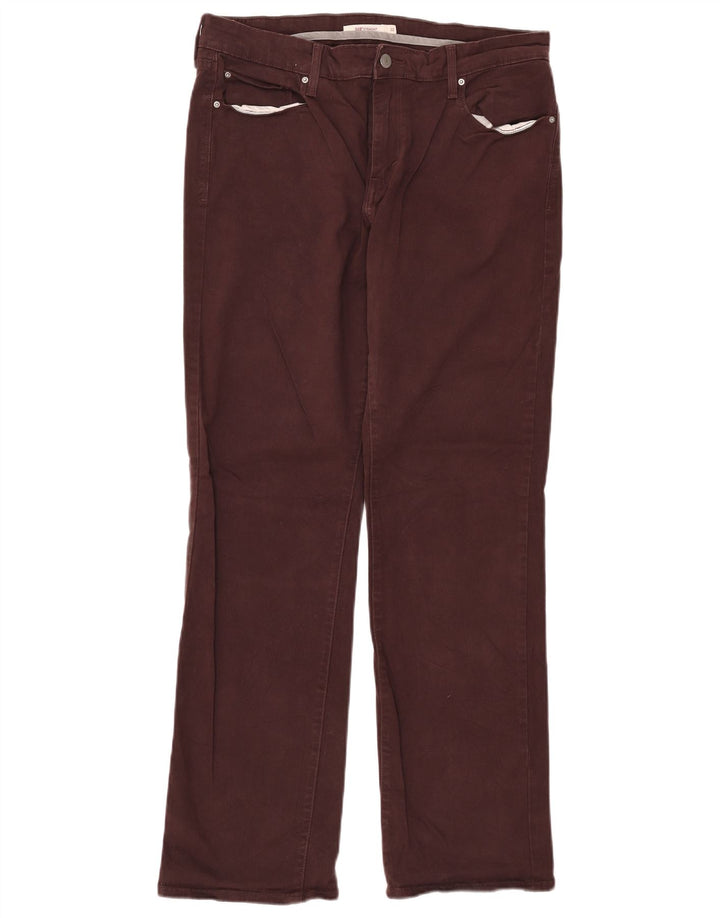 LEVI'S Dame 505 lige jeans W32 L32 rødbrun bomuld