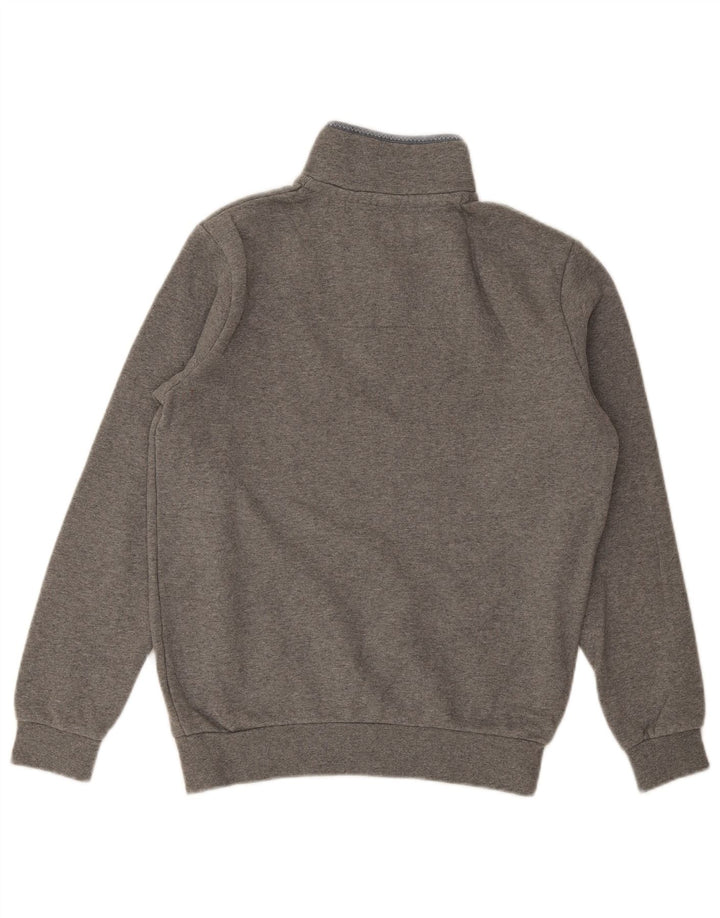Besætningstøj Herre Zip Neck Sweatshirt Jumper lille grå bomuld