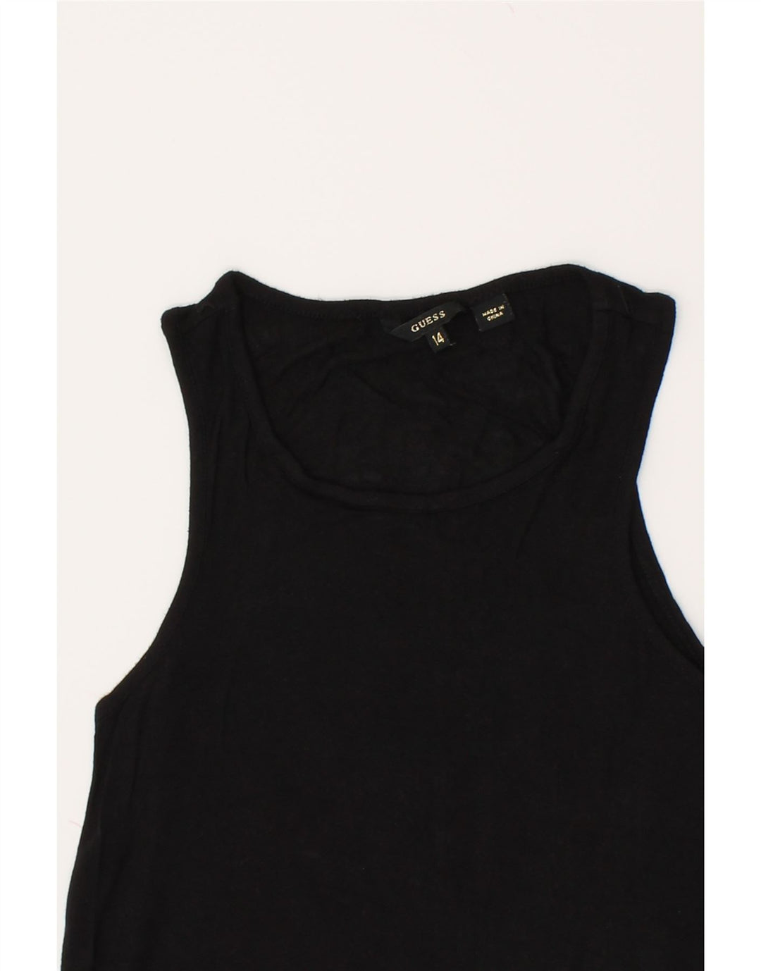 GUESS Womens Vest Top US 14 XL Black Viscose | Vintage Guess | Thrift | Second-Hand Guess | Used Clothing | Messina Hembry 
