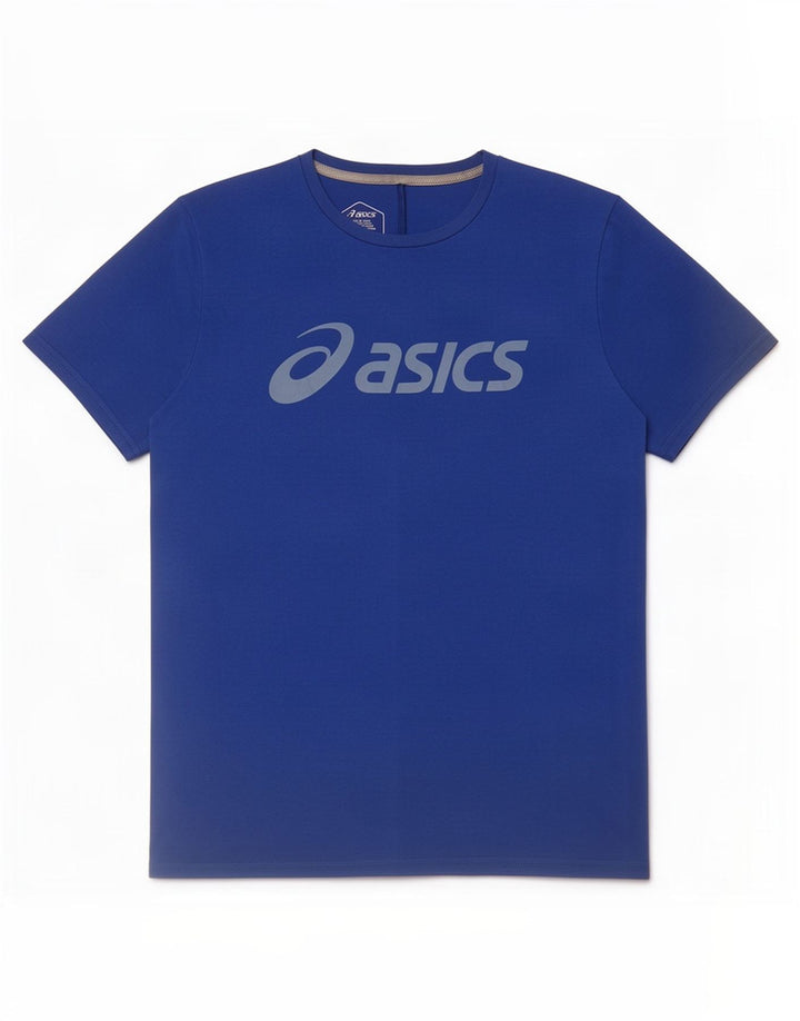 Asics Herre Grafisk T-Shirt Top Lille Blå Polyester