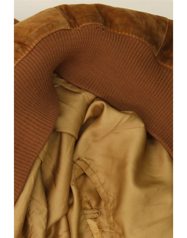 Vintage herre ruskind bomberjakke UK 40 Stort beige læder