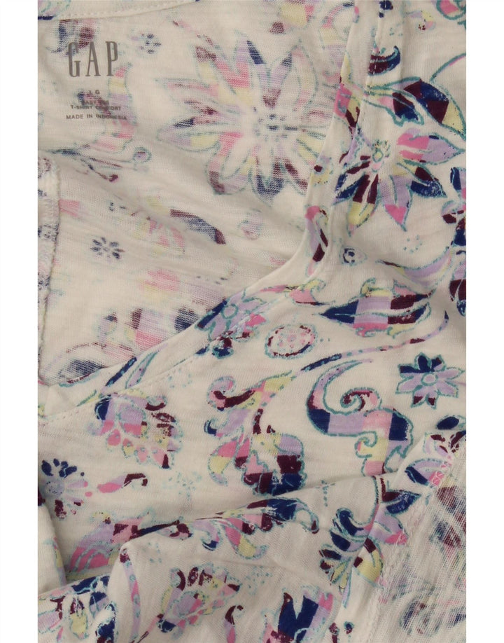 GAP Womens T-Shirt Top UK 16 Large White Floral