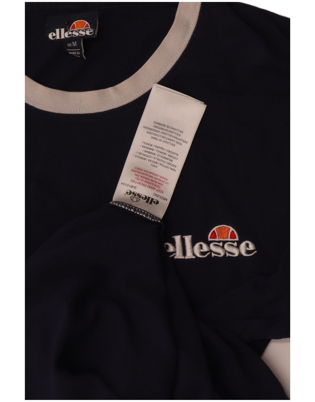 Ellesse Herre Grafisk T-Shirt Top Medium Marineblå Bomuld