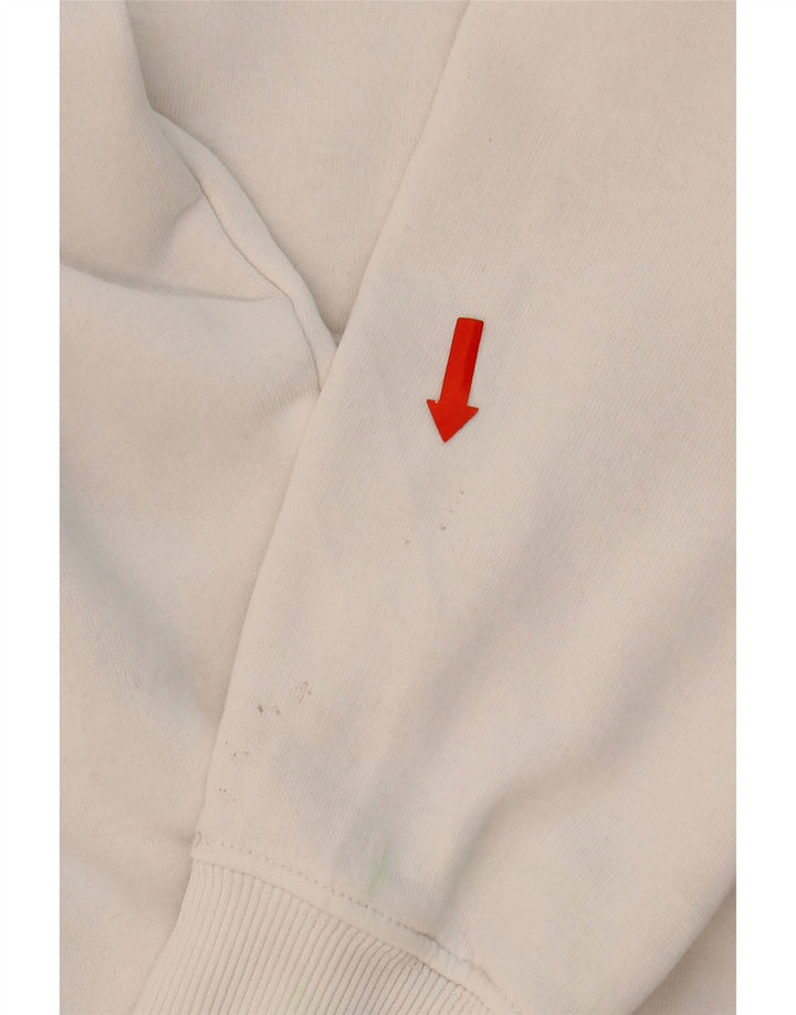 ALPHA INDUSTRIES Mens Graphic Hoodie Jumper Medium White Colourblock Vintage Alpha Industries and Second-Hand Alpha Industries from Messina Hembry 