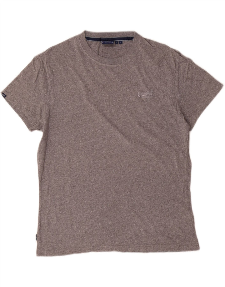 Superdry T-shirt top til kvinder DK 16 Stor grå flækket bomuld