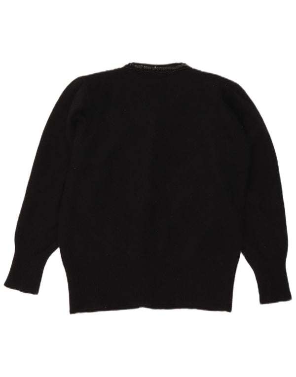Lady Laura Dame Oversized Cardigan Sweater US 1 XS Sort lammeuld