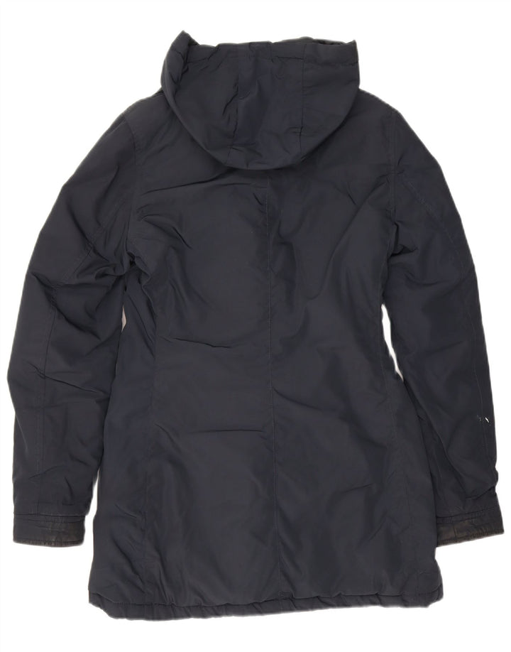 Refrigue Dame Hooded Parka Jacket UK 6 XS Navy Blue Polyester