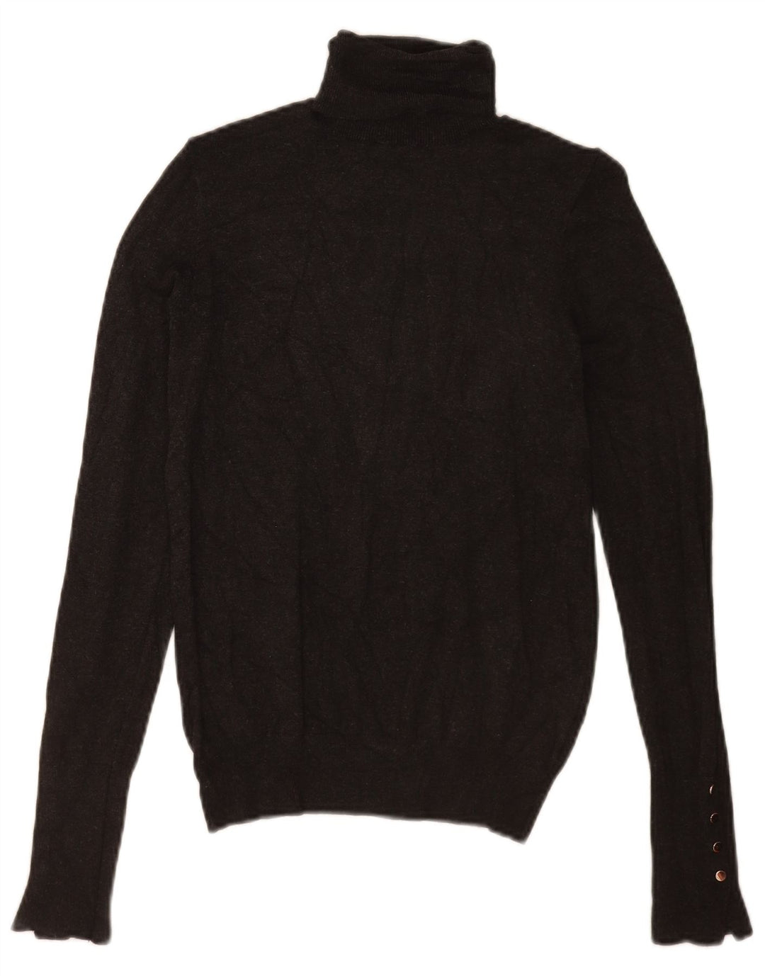 Zara Dame Rullehals Sweater UK 8 Small Grey Viscose