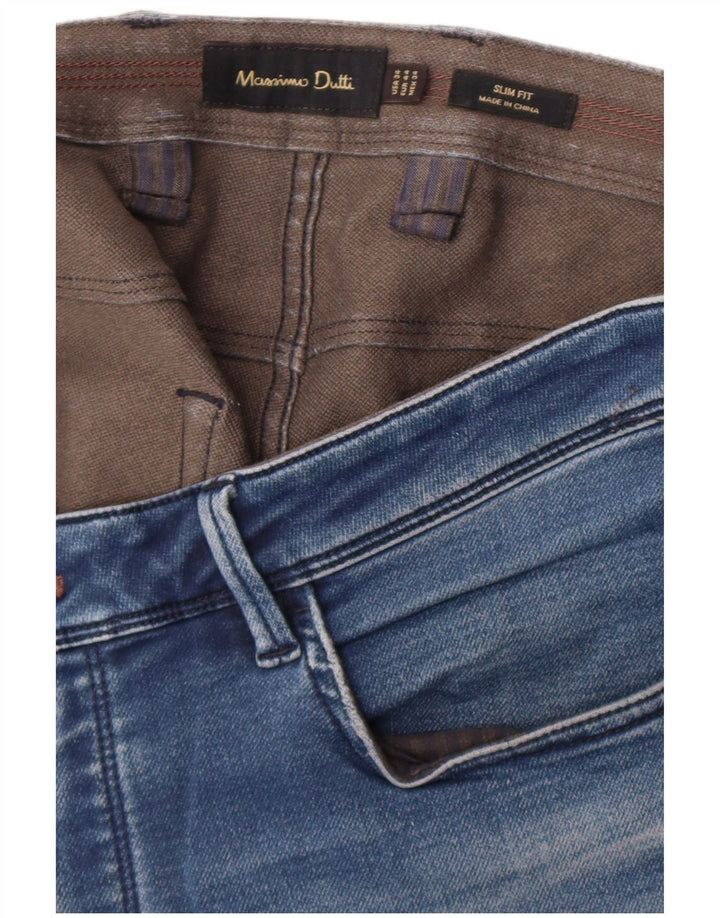 Massimo Dutti Herre Slim Jeans EU 44 Large W34 L32 Blå