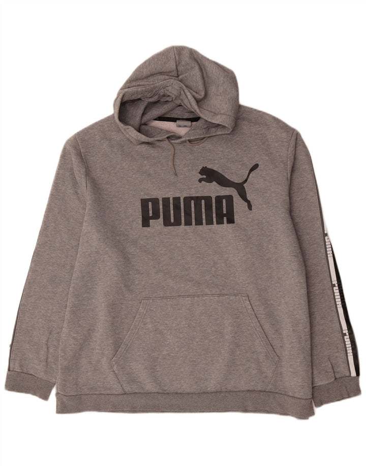 Puma Grafisk hættetrøje til mænd 2XL Grå bomuld