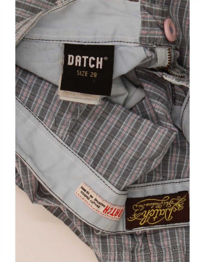 Datch Chino Shorts til mænd W28 Små grå ternet bomuld