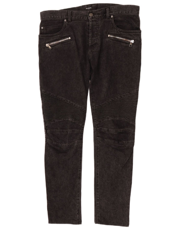 Balmain Herre Slim Jeans W34 L30 Grå Bomuld