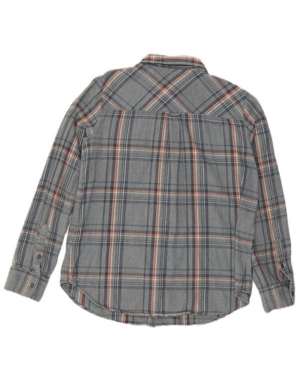 Fat Face Dame Flanell Shirt UK 14 Stor Blå Plaid Bomuld