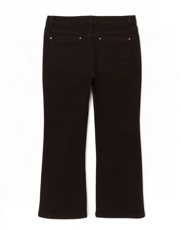 M&Co Womens Petite Bootcut Jeans UK 14 Large W30 L28 Black Bomuld