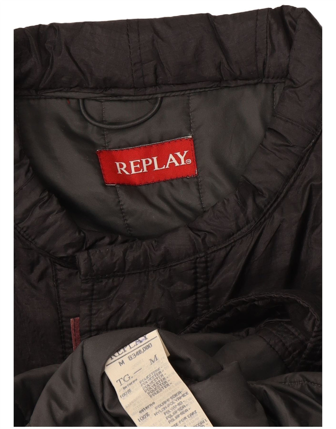 Replay Herre Windbreaker Coat UK 38 Medium Sort Polyester