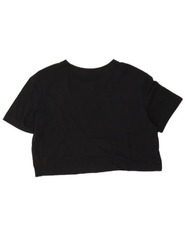 Nike Dame Crop Loose Fit Grafisk T-Shirt Top UK 6 XS Sort