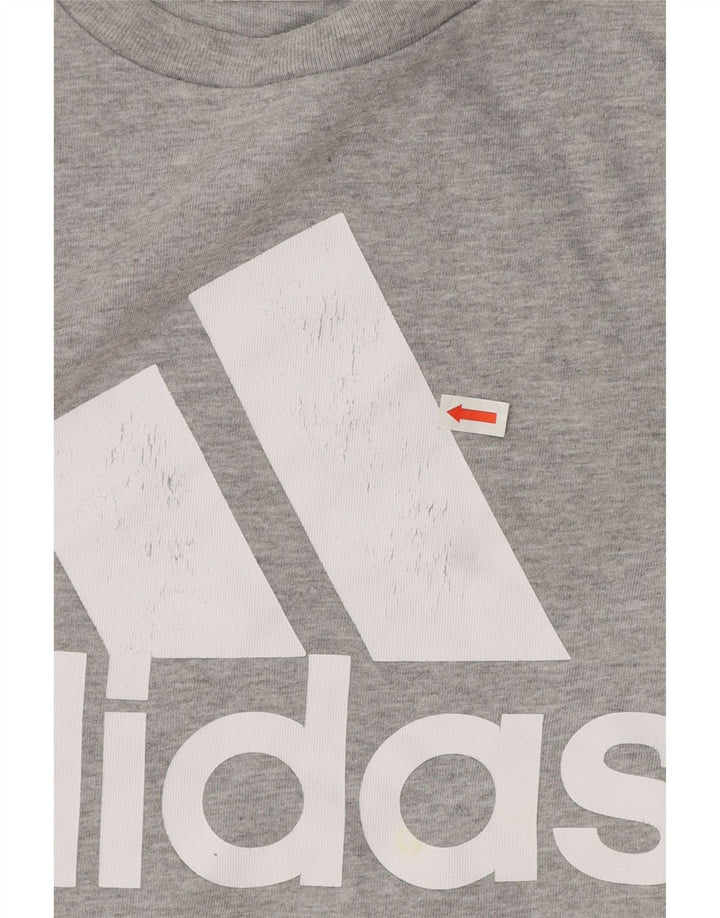 Adidas Herre Grafisk T-Shirt Top Stor Grå Bomuld