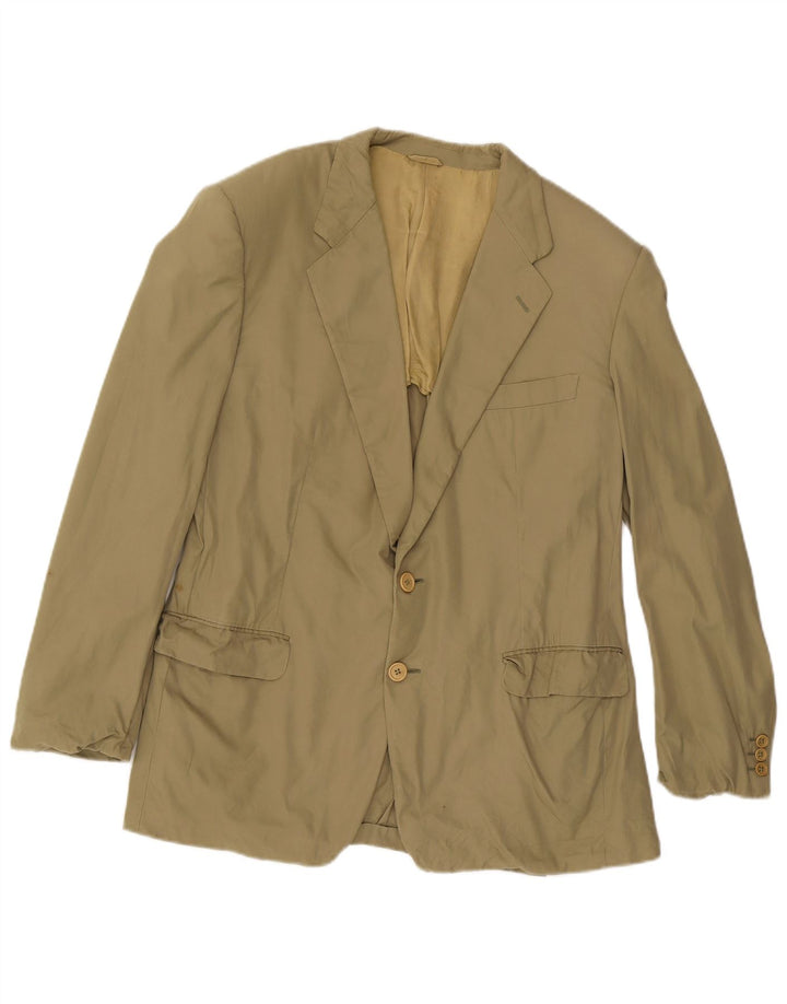 Burberry Herre 2-knaps blazerjakke IT 52 Stor Khaki Bomuld