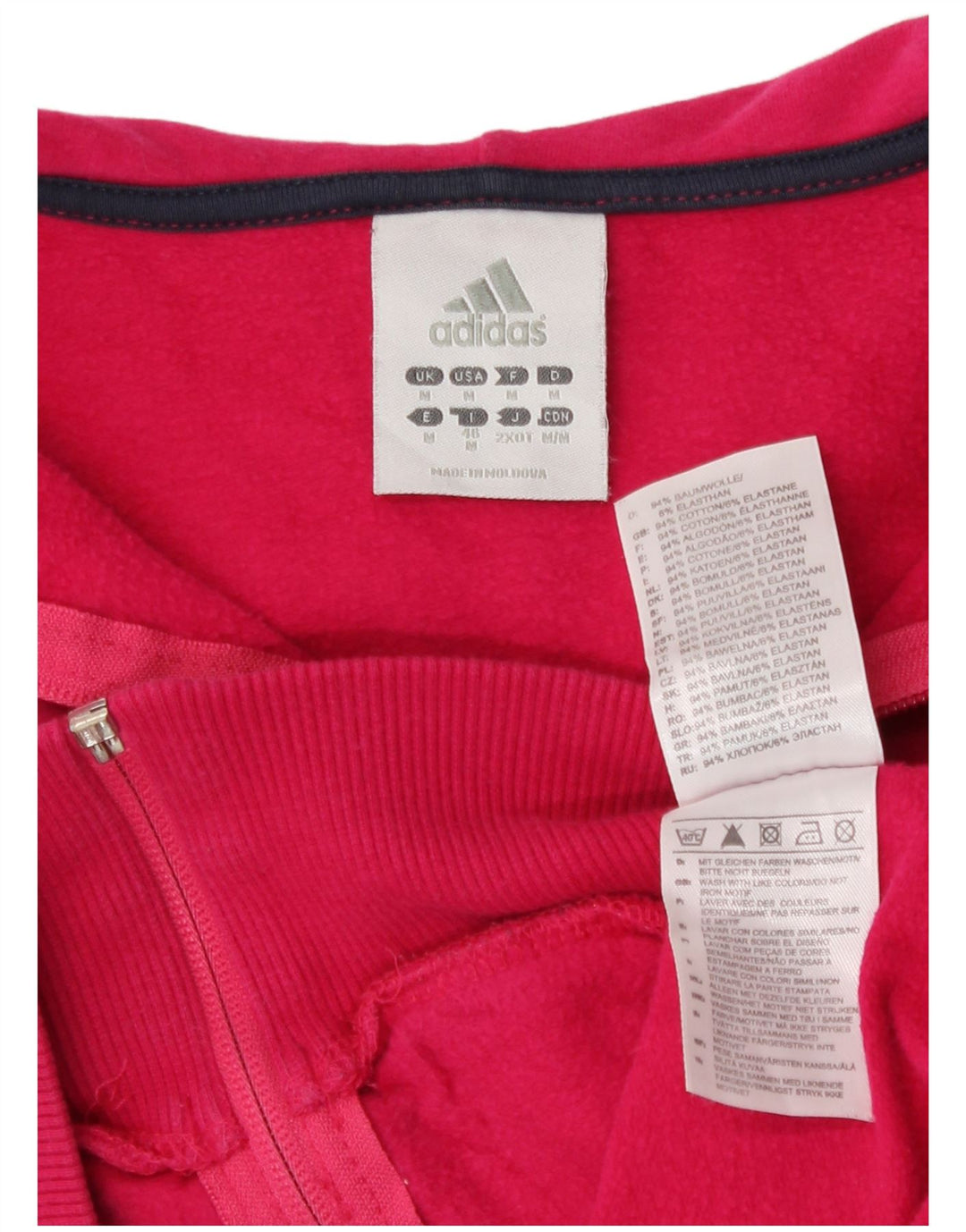 Adidas Dame Hættetrøje Sweater UK 14 Medium Pink Bomuld