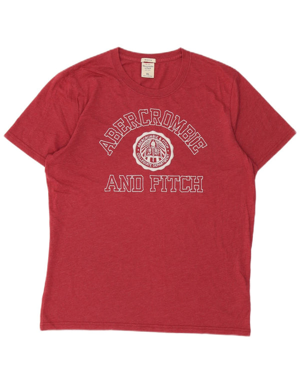 Abercrombie & Fitch Herre Muscle Graphic T-Shirt Top XL Rød Bomuld