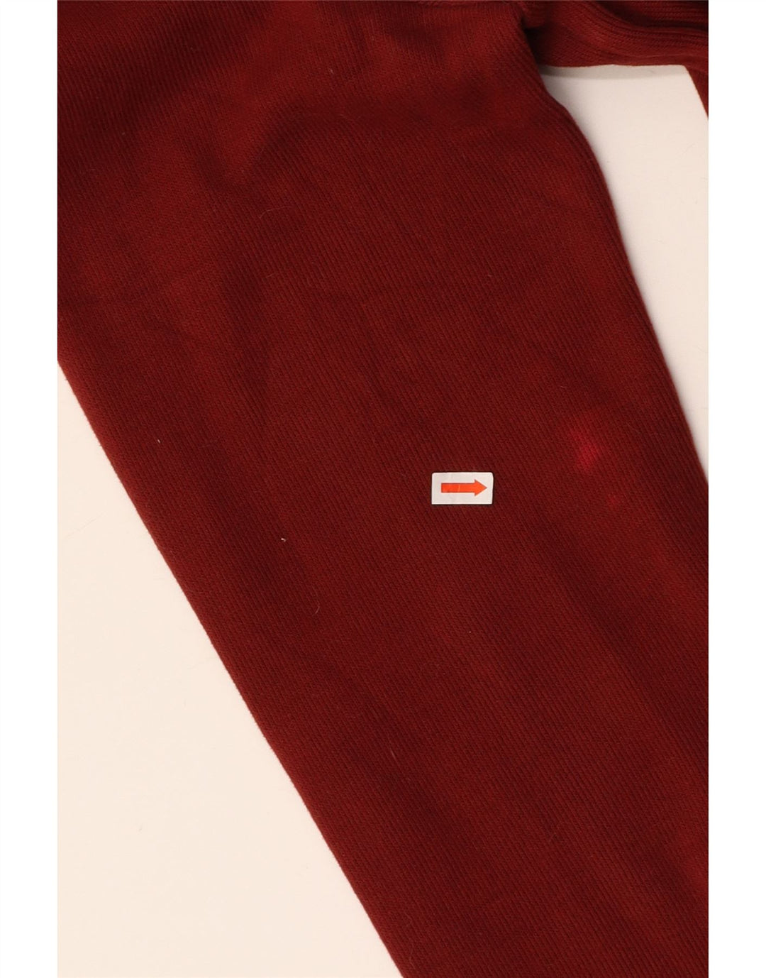 ELLESSE Mens Zip Hoodie Sweater Small Burgundy Cotton