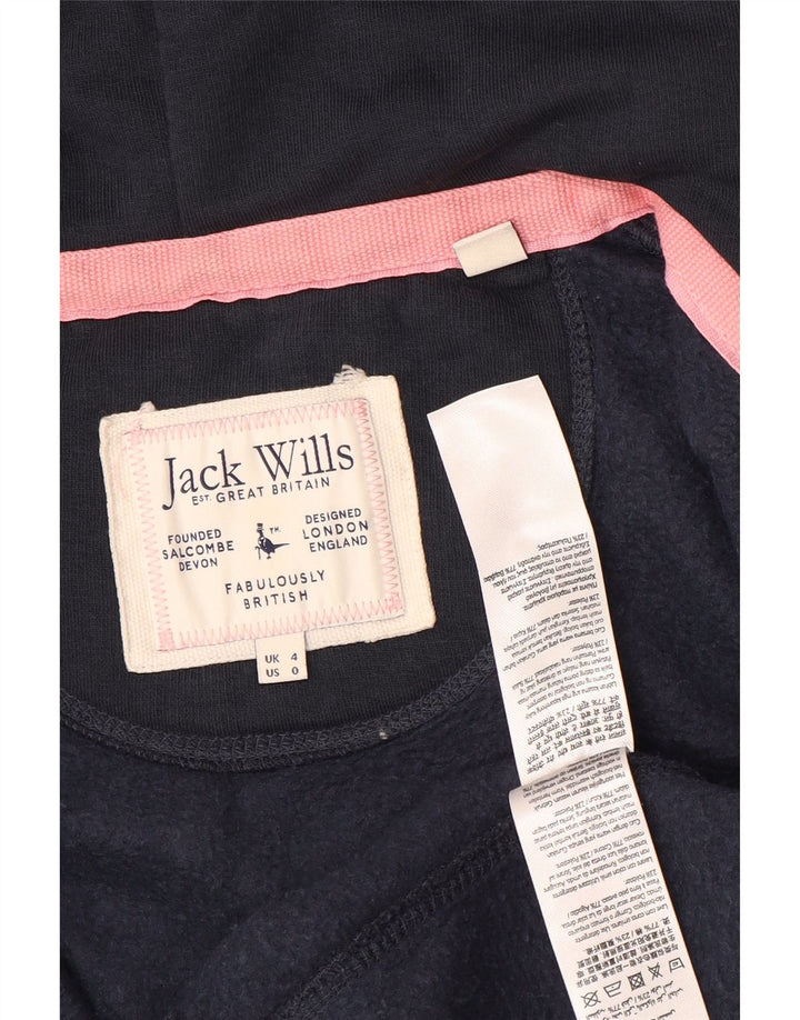 JACK WILLS Dame-hættetrøje Sweater UK 4 XS Marineblå Bomuld