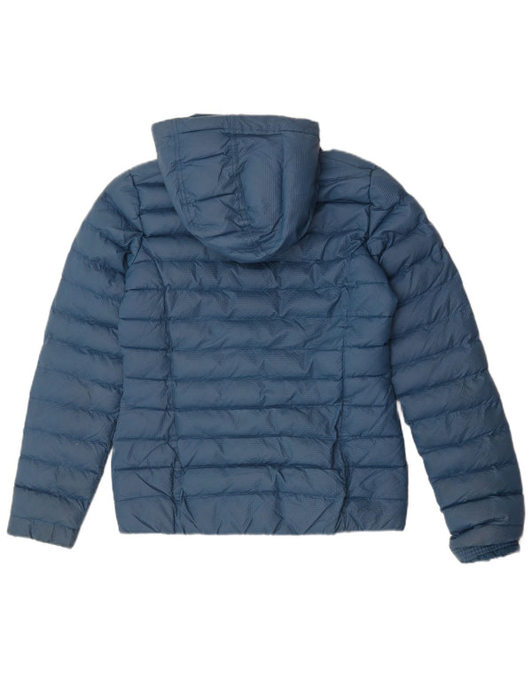 Adidas Dame Hætte Polstret Jakke UK 10 Small Navy Blue Nylon