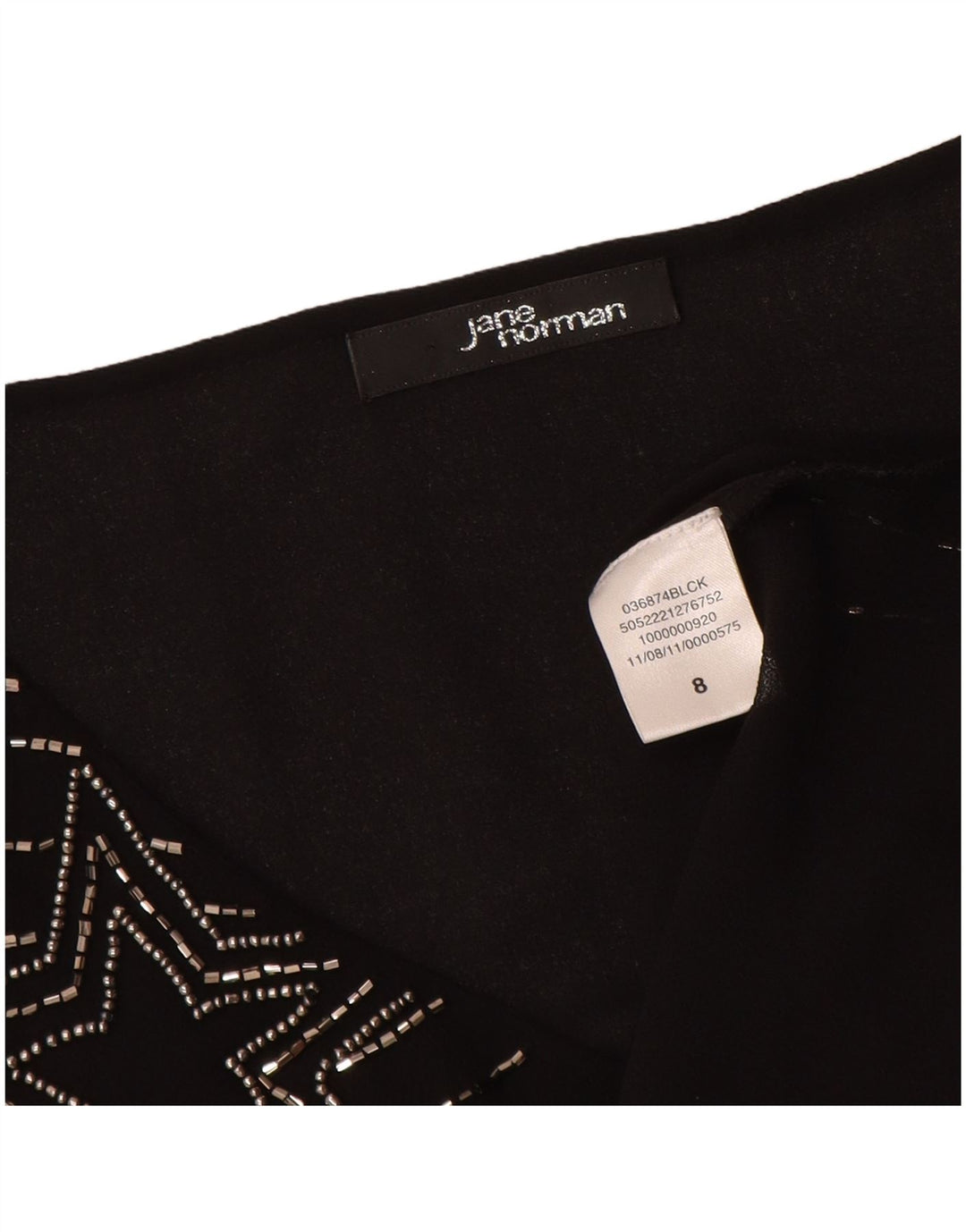 JANE NORMAN Dame ærmeløs bluse Top UK 8 Lille sort stribet