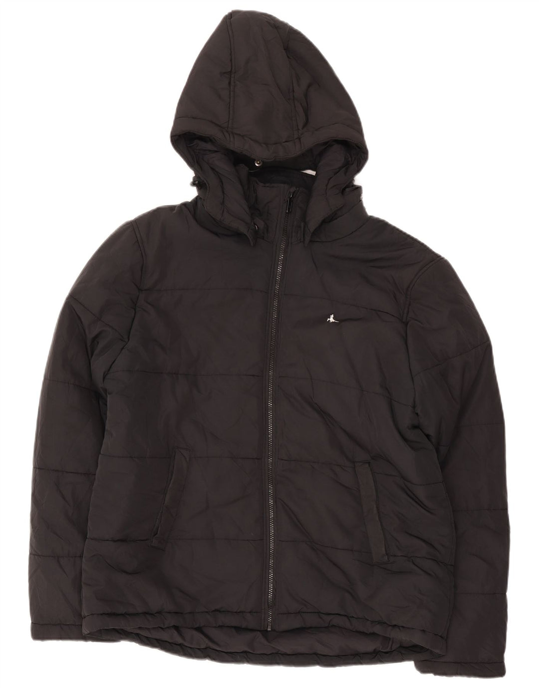 Jack Wills Herre hættepolstret jakke UK 42 XL Sort Polyester