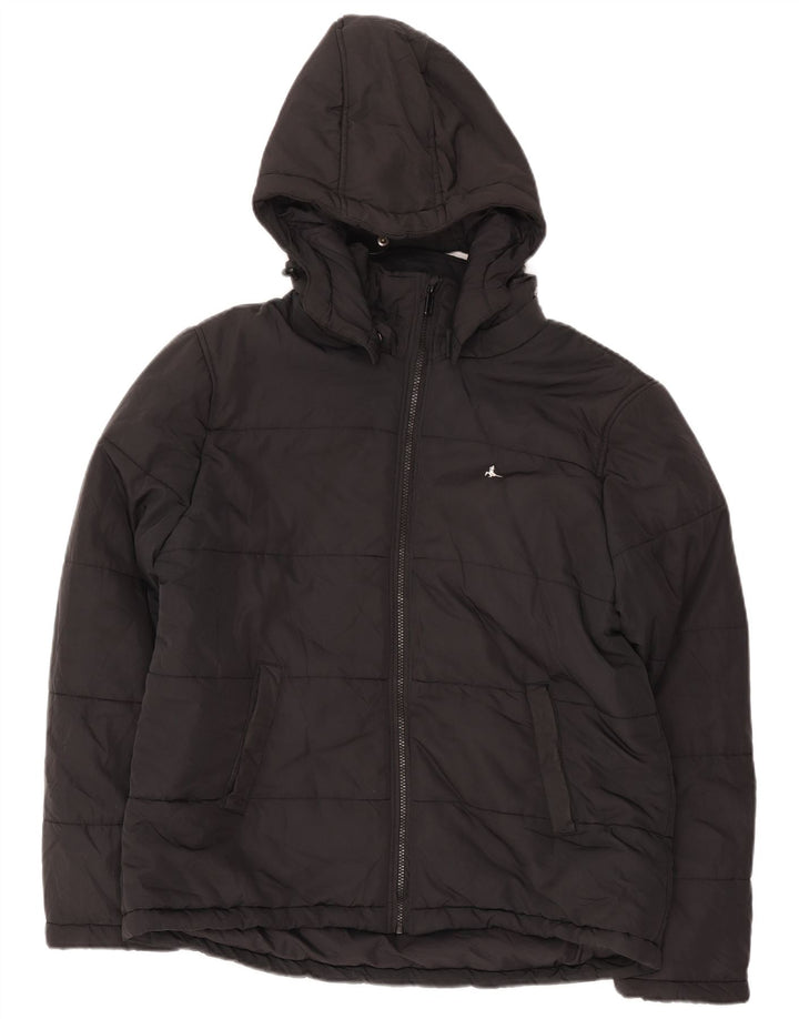 Jack Wills Herre hættepolstret jakke UK 42 XL Sort Polyester