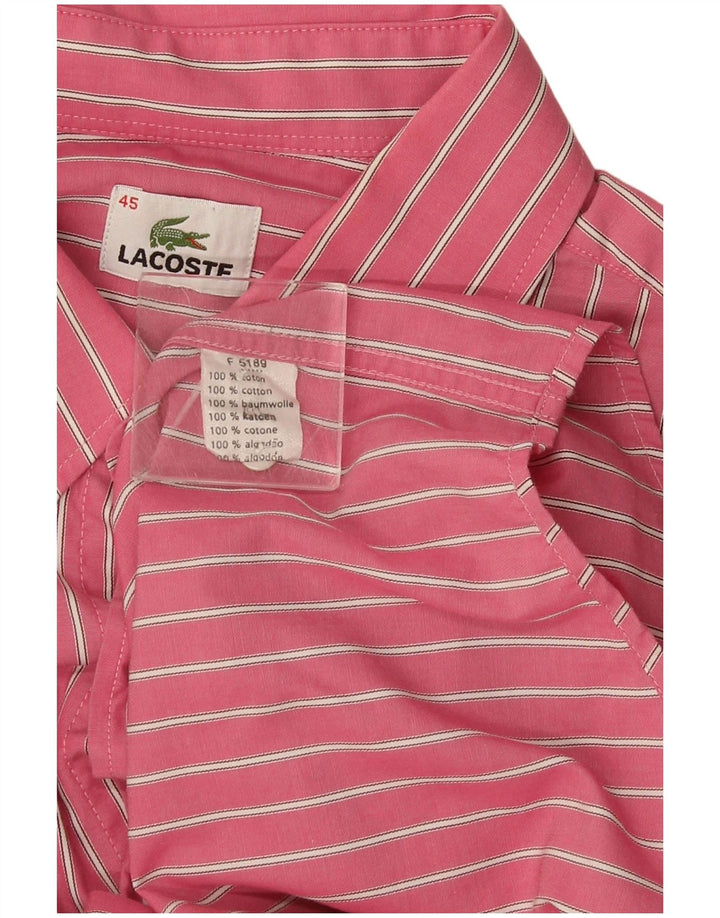 Lacoste herreskjorte str. 45 XL Pink Stribet bomuld