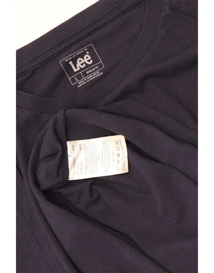 Lee Herre Regular Fit T-shirt Top Stor marineblå bomuld