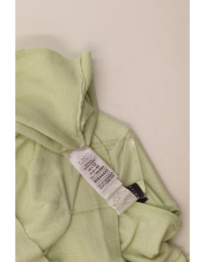 Marks & Spencer Dame Cardigan Sweater UK 12 Medium Green Viscose
