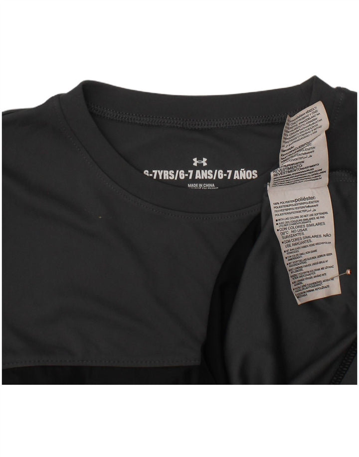 UNDER ARMOUR Drenge grafisk T-shirt top 6-7 år Grå Colourblock Polyester