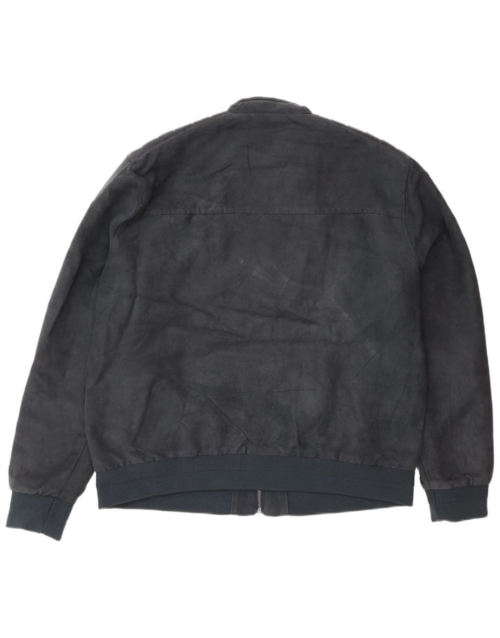 Marks & Spencer Herre Bomber Jacket UK 42 XL Navy Blue Polyester