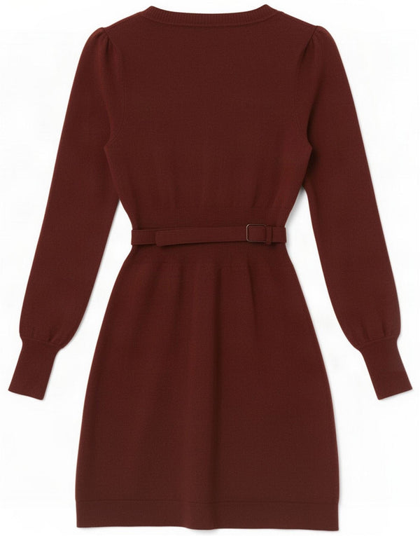 Karen Millen Dame Langærmet Jumper Kjole US 1 2XS Brun Uld