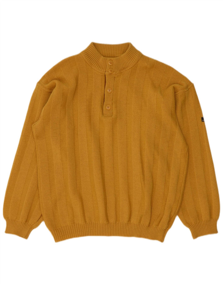 Boat House Herre Button Neck Jumper Sweater IT 52 Stor Gul Ny Uld