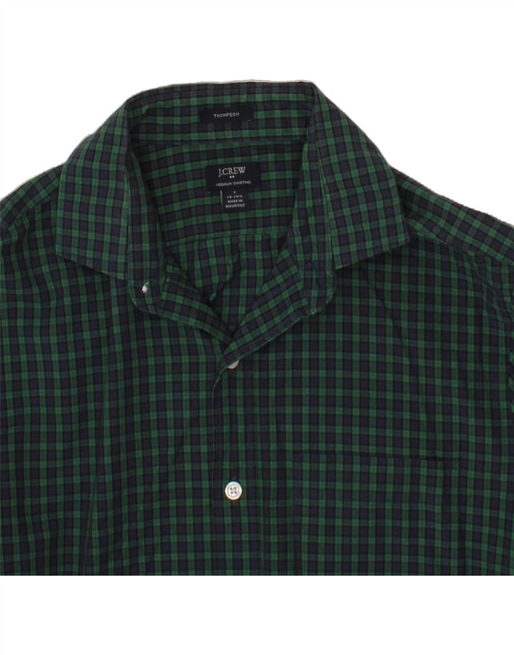 J. CREW Mens Thompson Shirt Size 14 1/2 Small Green Check Cotton Vintage J. Crew and Second-Hand J. Crew from Messina Hembry 